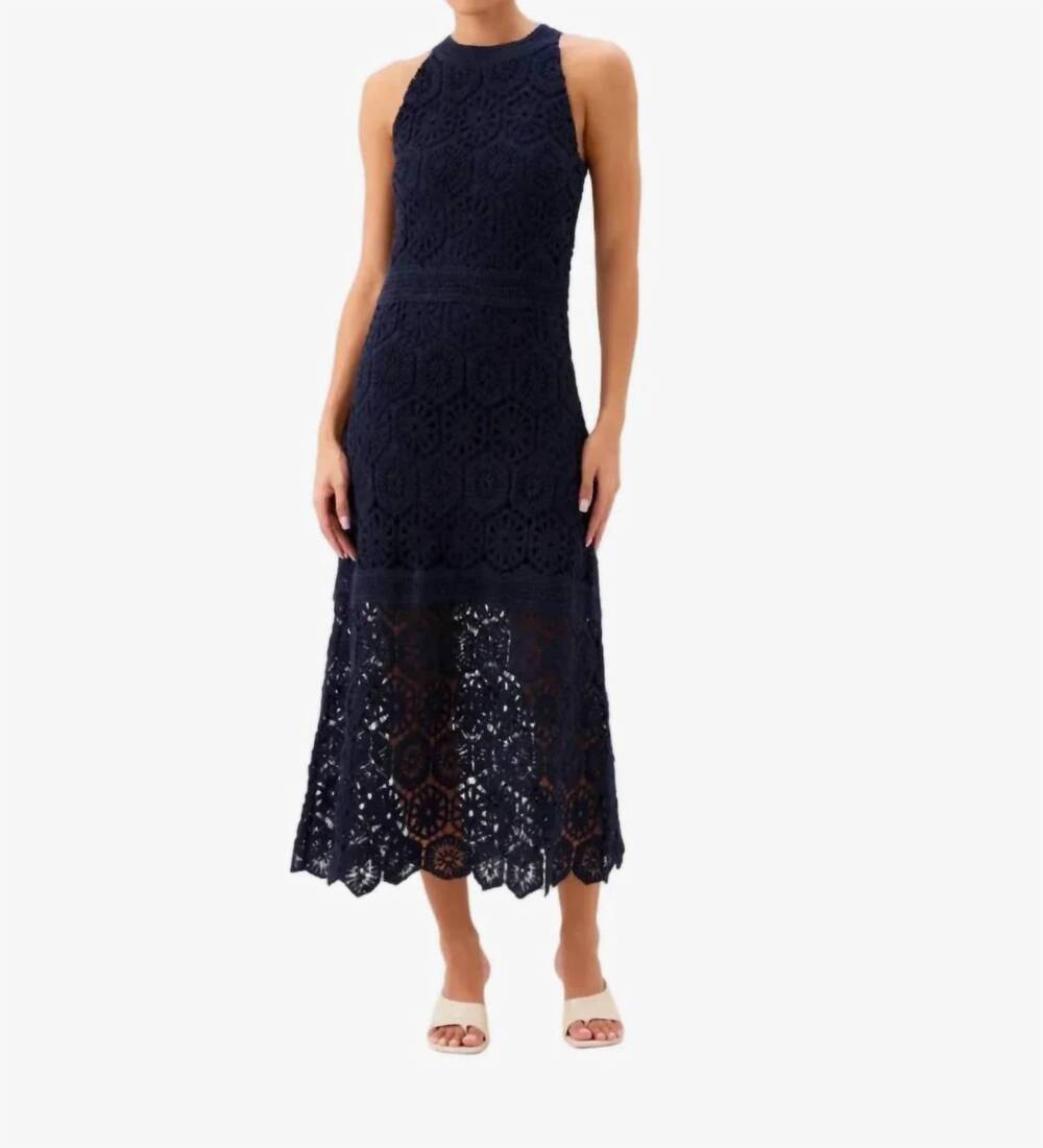 NEW FIFTEEN TWENTY londyn crochet dress in navy